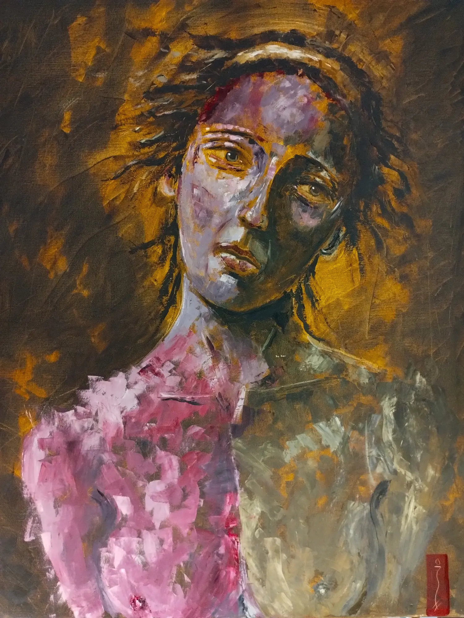 Demeter: Original expressionist oil painting by John Richard Hewitt