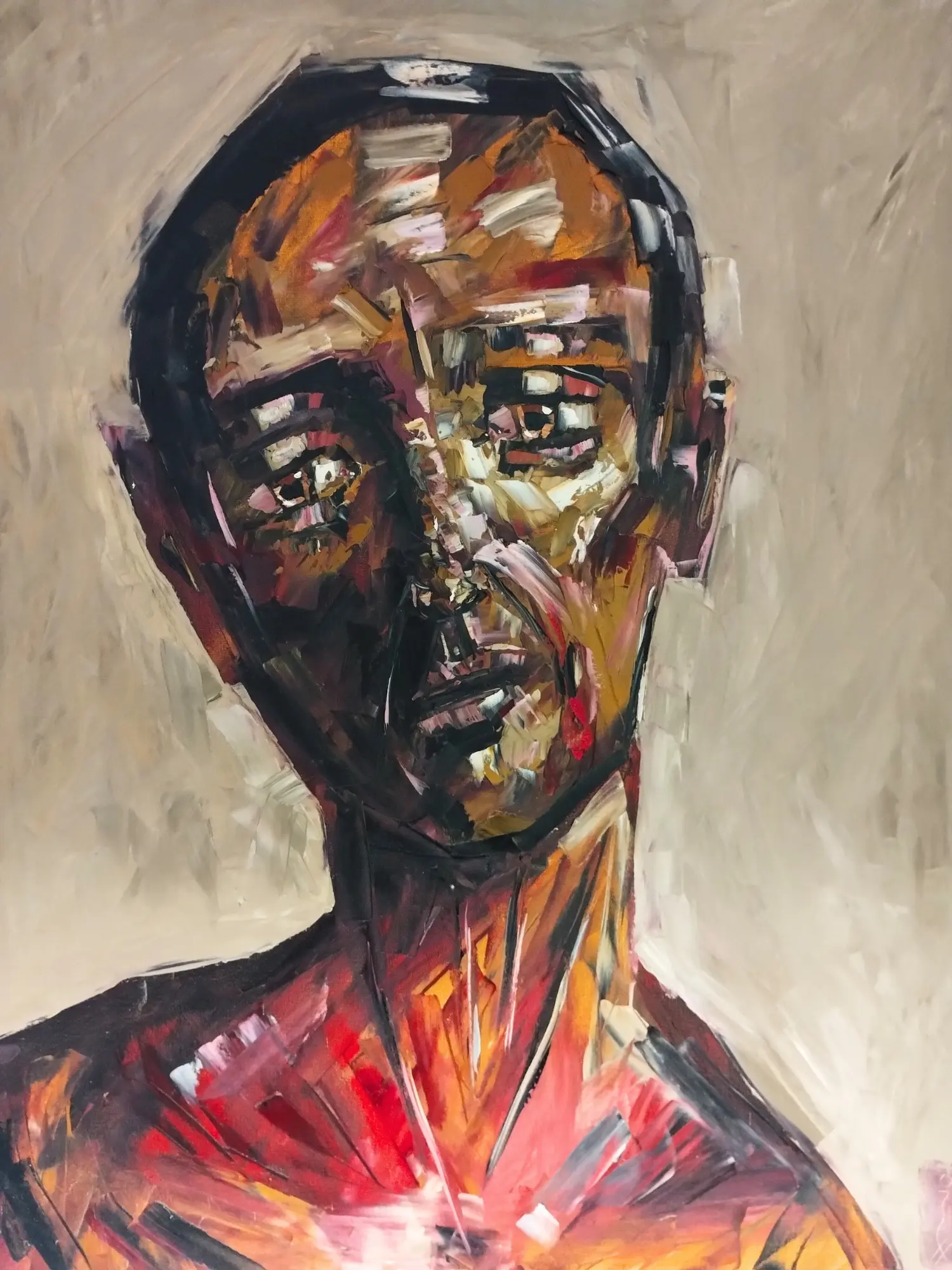 Expressionist Man: Original expressionist oil painting by John Richard Hewitt
