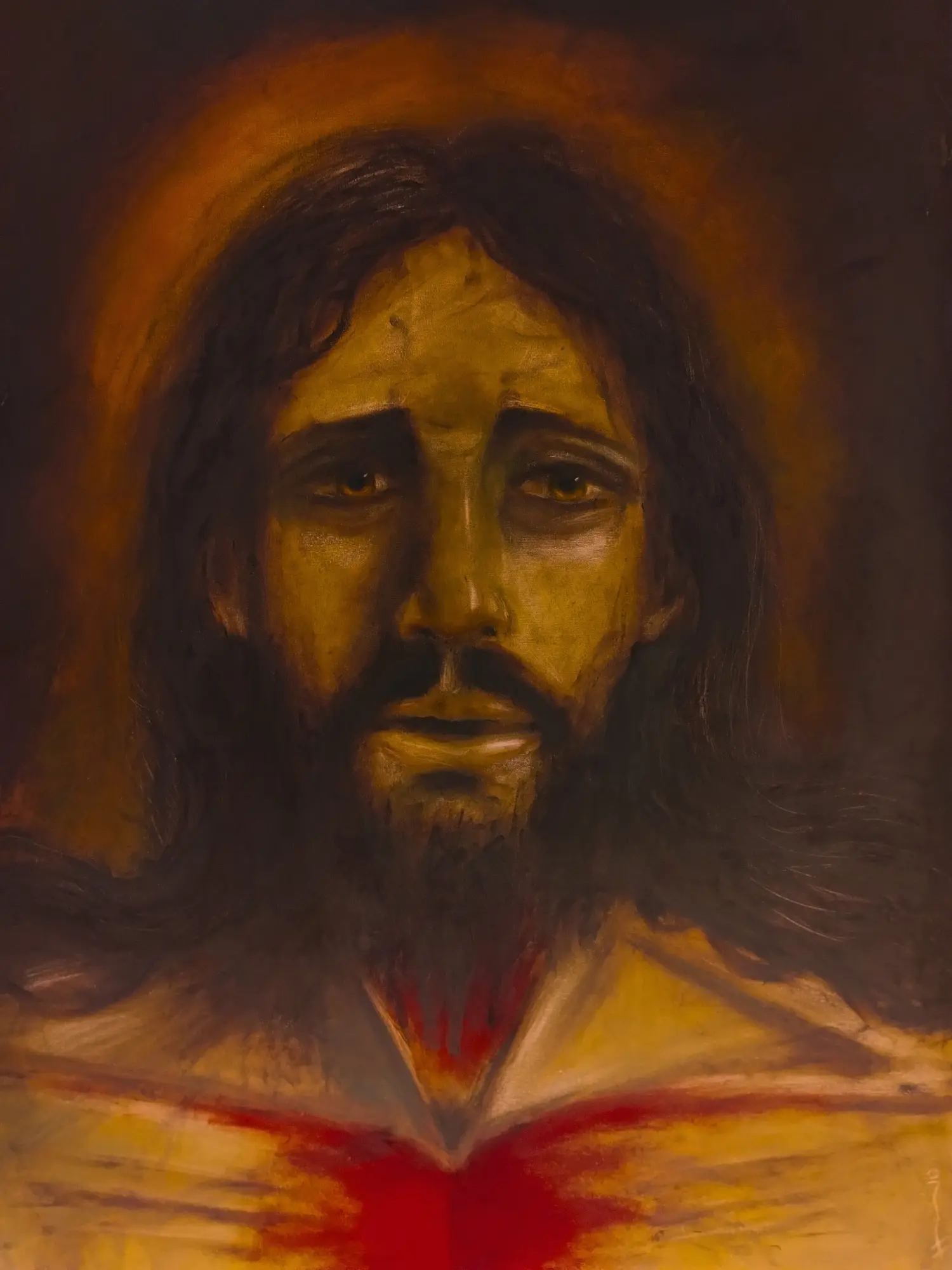 Sacred Heart: Original oil painting by John Richard Hewitt
